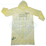 long emergency PE raincoat disposable rainwear emergency rain wear yellow rain coat lightweight